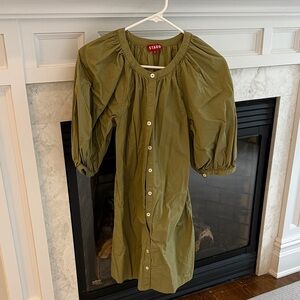 STAUD Olive Button-Front Dress
